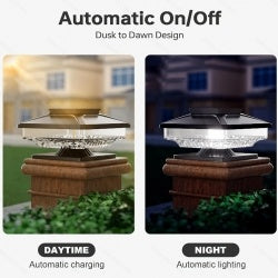 6-Pack Outdoor Solar Post Cap Lights – Cold White | Waterproof & Stylish Garden Decor