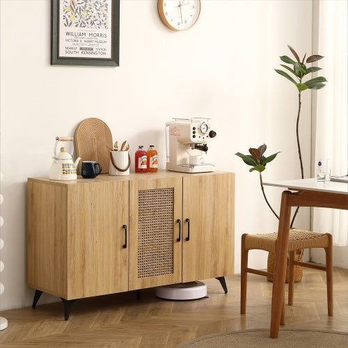 Viva Solara Natural Rattan Three-Door Mesh Cabinet