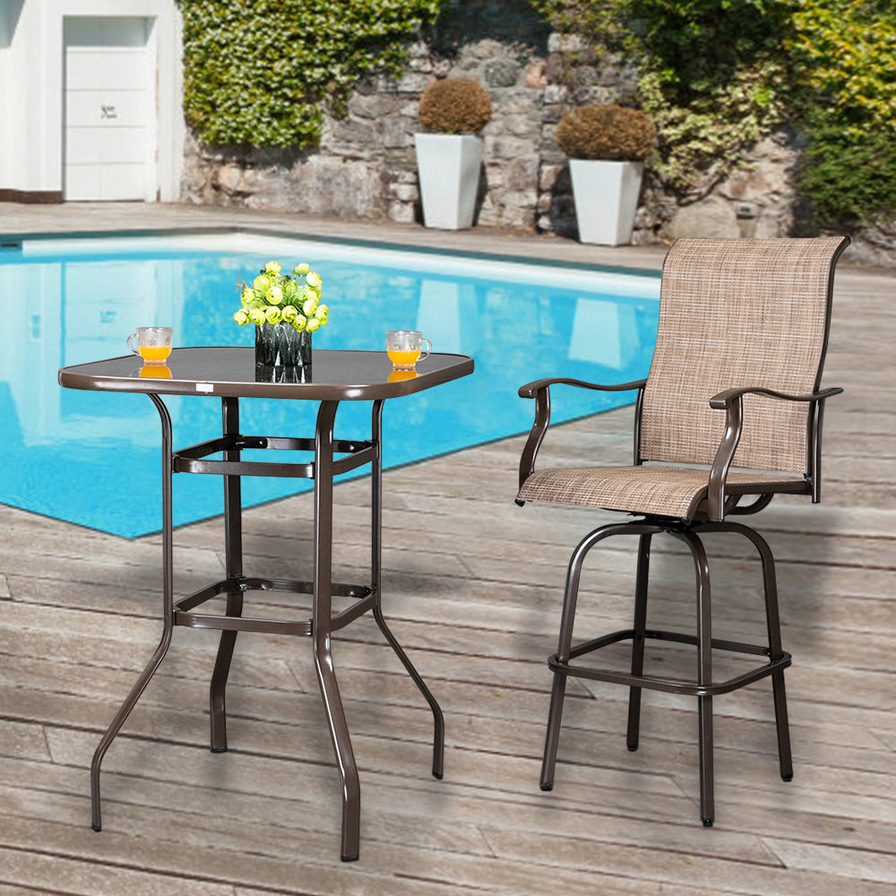 Viva Smart Living Collection: Wrought Iron & Glass High Bar Table