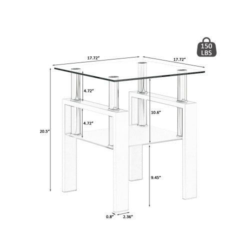 Modern Tempered Glass Tea Table - Elevate Your Living Room with Contemporary Elegance