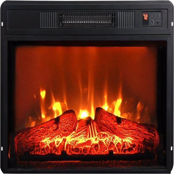 23-Inch Electric Fireplace Heater – Modern Infrared Heating with Realistic Flames