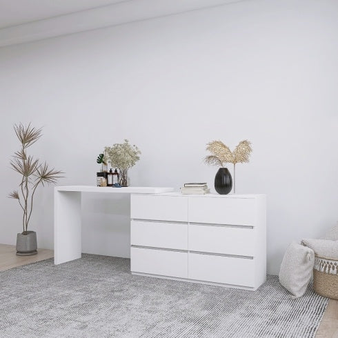 Viva Elite White Vanity Desk Collection - The Future of Sleek Functionality