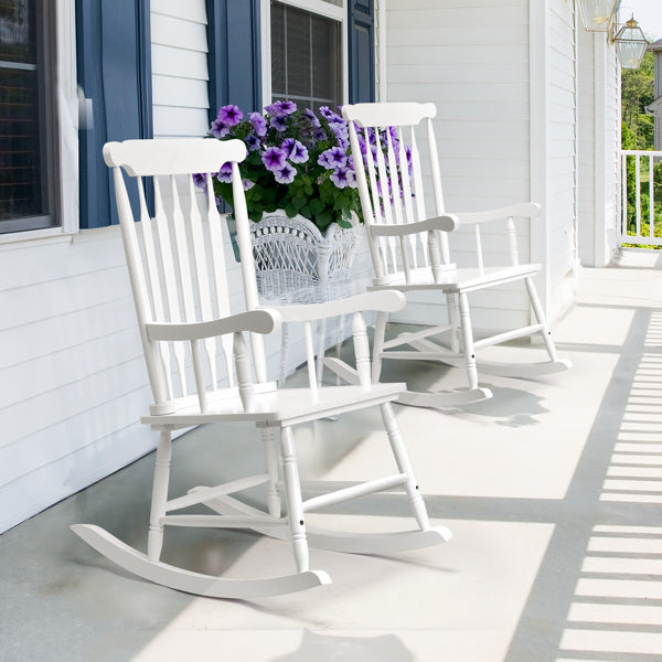 White Poplar Windsor Wood Rocking Chair