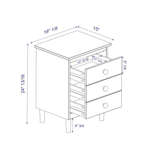 Viva Elite Classic White Nightstand - Scandinavian Minimalist Design
