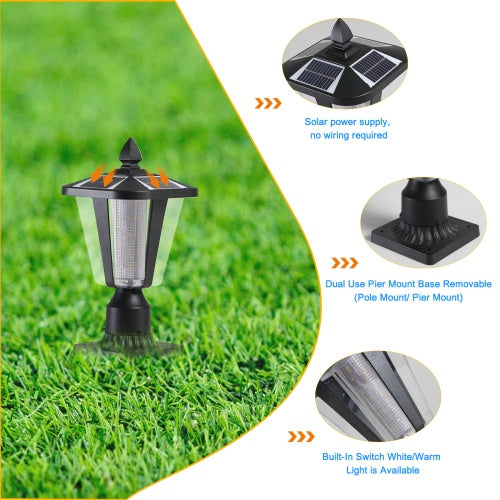 Solar LED Pillar Lights - Dimmable Outdoor Lighting for a Luxurious & Energy-Efficient Ambience