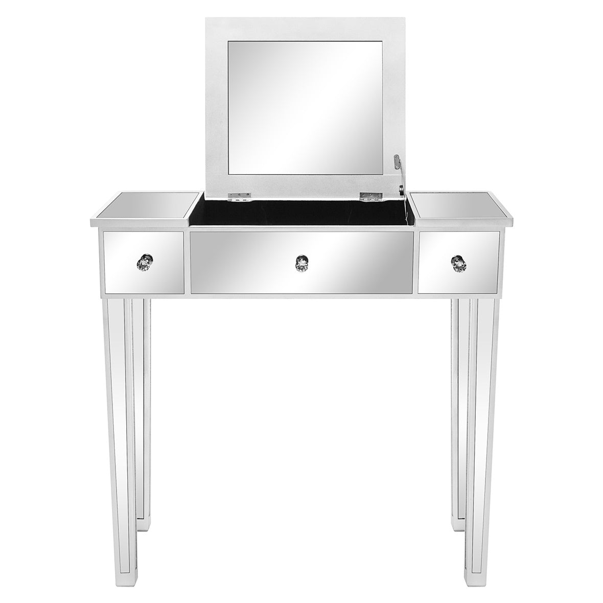 FCH Silver Computer Desk with Clamshell Mirror – Stylish & Functional Workstation