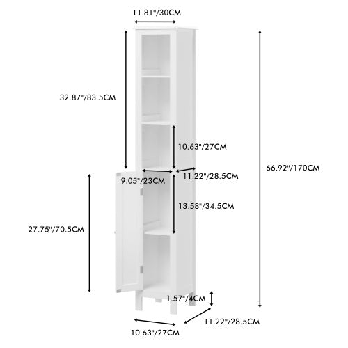 Viva Smart 66.9″ Tall Bathroom Storage Cabinet