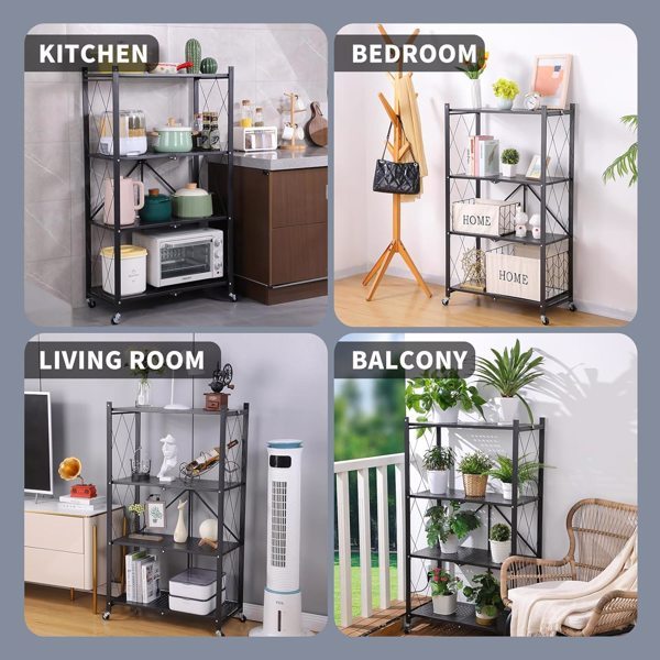 Viva Essentials Collection: 5-Layer Foldable Metal Storage Rack