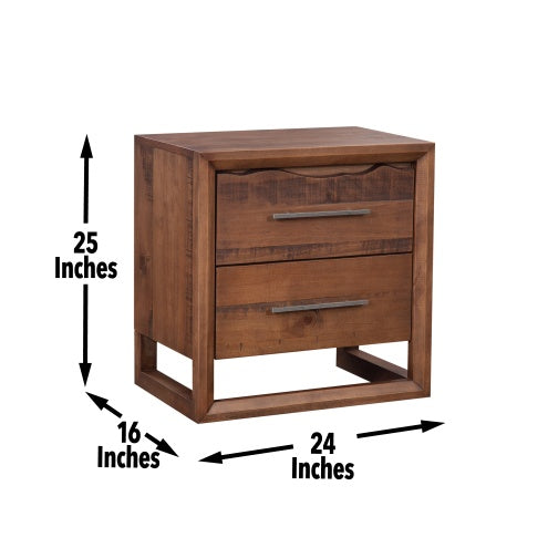 Viva Atelier Lofton Brown Wood Nightstand