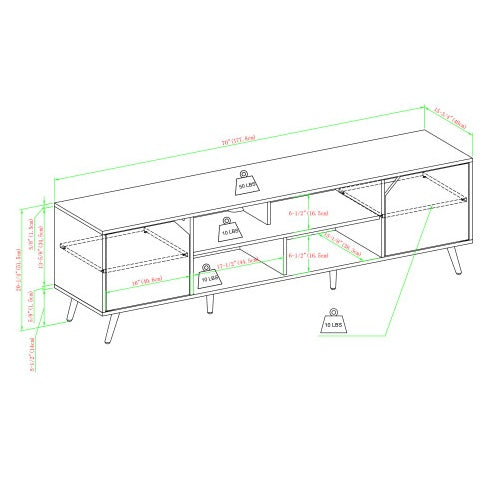 Viva Noir 2-Door Minimalist TV Stand
