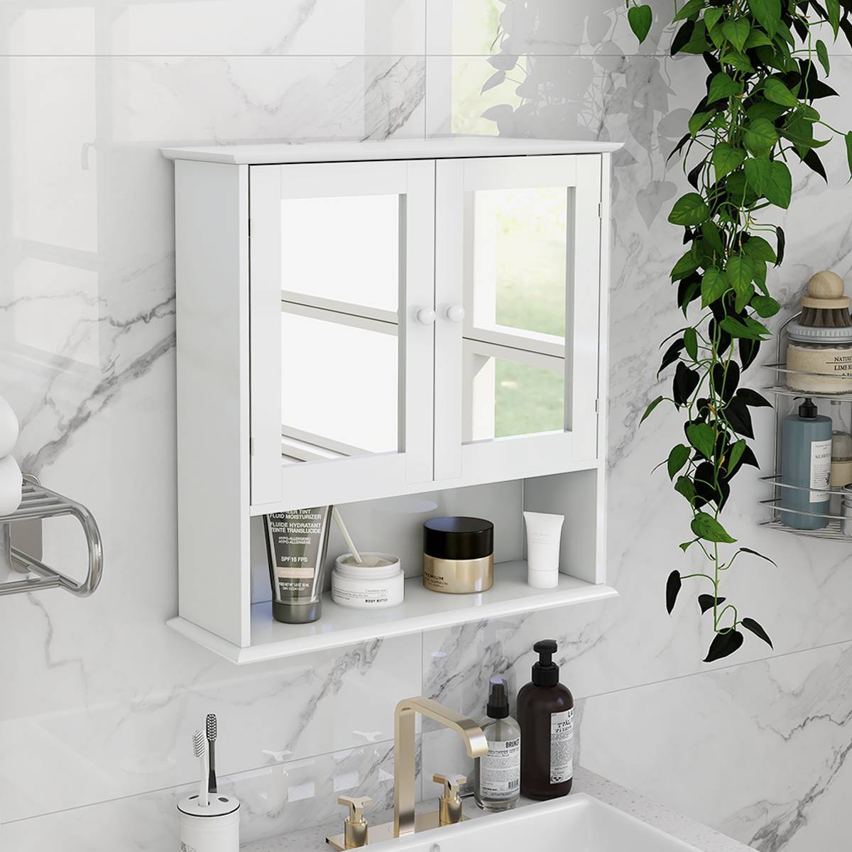 Éclat Double-Mirror Bathroom Wall Cabinet