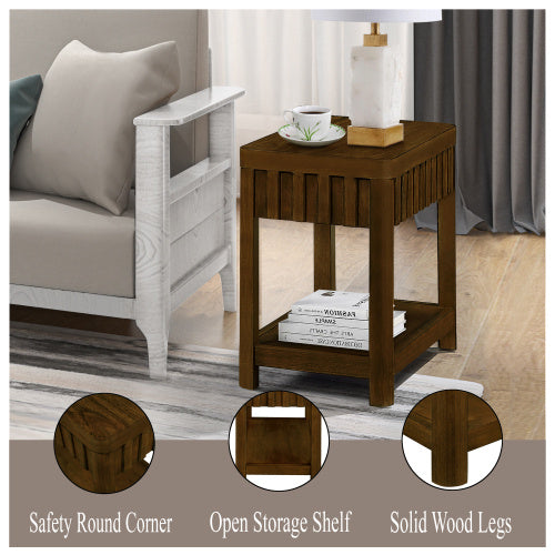 Rustic 25-Inch Rectangular Farmhouse Coffee Table with Storage Rack – Stylish & Functional for Living Rooms