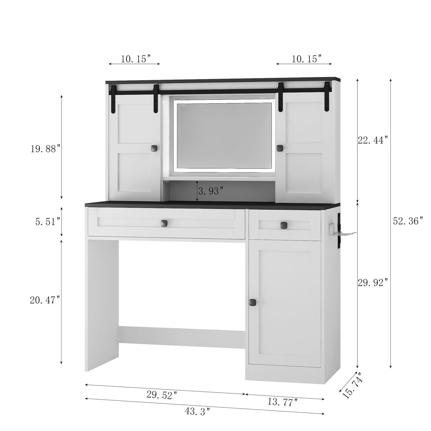 Viva Elite Bellevue 7-Piece Farmhouse Dressing Table Set - The Future of Smart Beauty Sanctuary