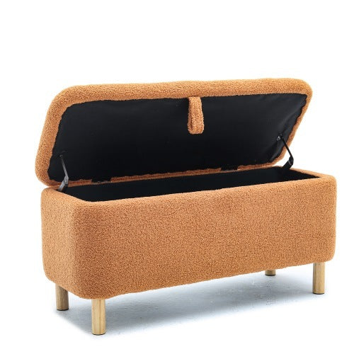 Viva Aurelia Orange Upholstered Storage Ottoman Bench