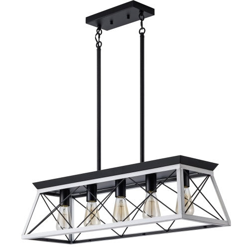 5-Light Farmhouse Chandelier – Elegant Rustic Dining Room Lighting