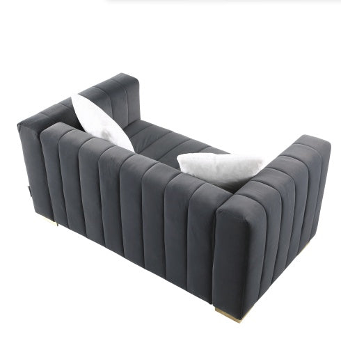Viva Smart Living Collection: Channel-Back Velvet Loveseat