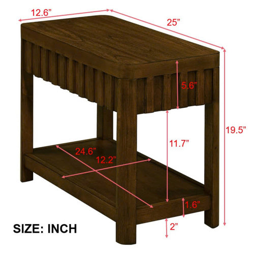 Rustic 25-Inch Rectangular Farmhouse Coffee Table with Storage Rack – Stylish & Functional for Living Rooms