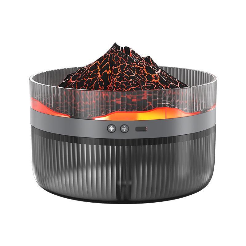 2-Color LED Volcano Flame Light Humidifier – 2L Large Capacity Aromatherapy Diffuser