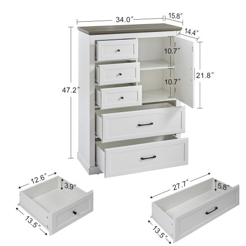 Viva Elite Farmhouse 5-Drawer Dresser - The Future of Bedroom Storage Design