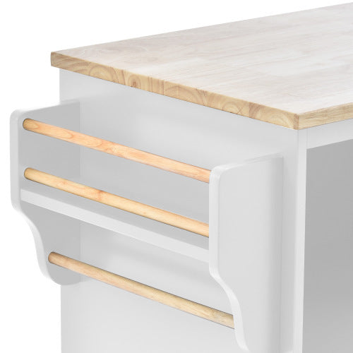 Viva Atelier Meridian Kitchen Island Cart with Storage Cabinet & Locking Wheels