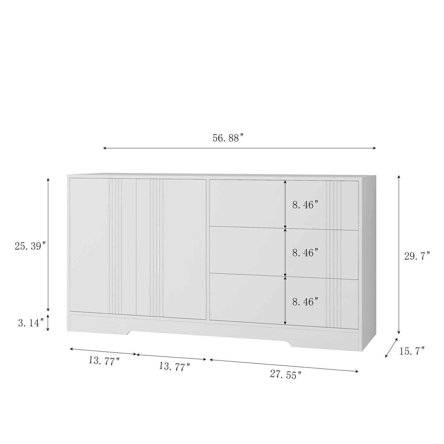 Sideboard Buffet Cabinet With Storage, Modern Kitchen Buffet Storage Cabinet With Drawer And Doors, Large Coffee Bar With Adjustable Shelves For Kitchen