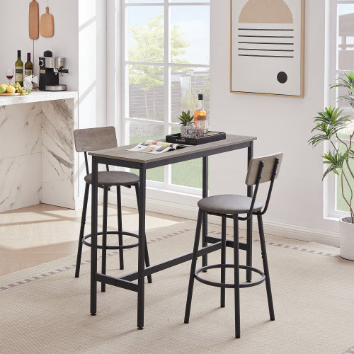 Viva Smart Living Collection: Bar Table Set with 2 PU Bar Stools