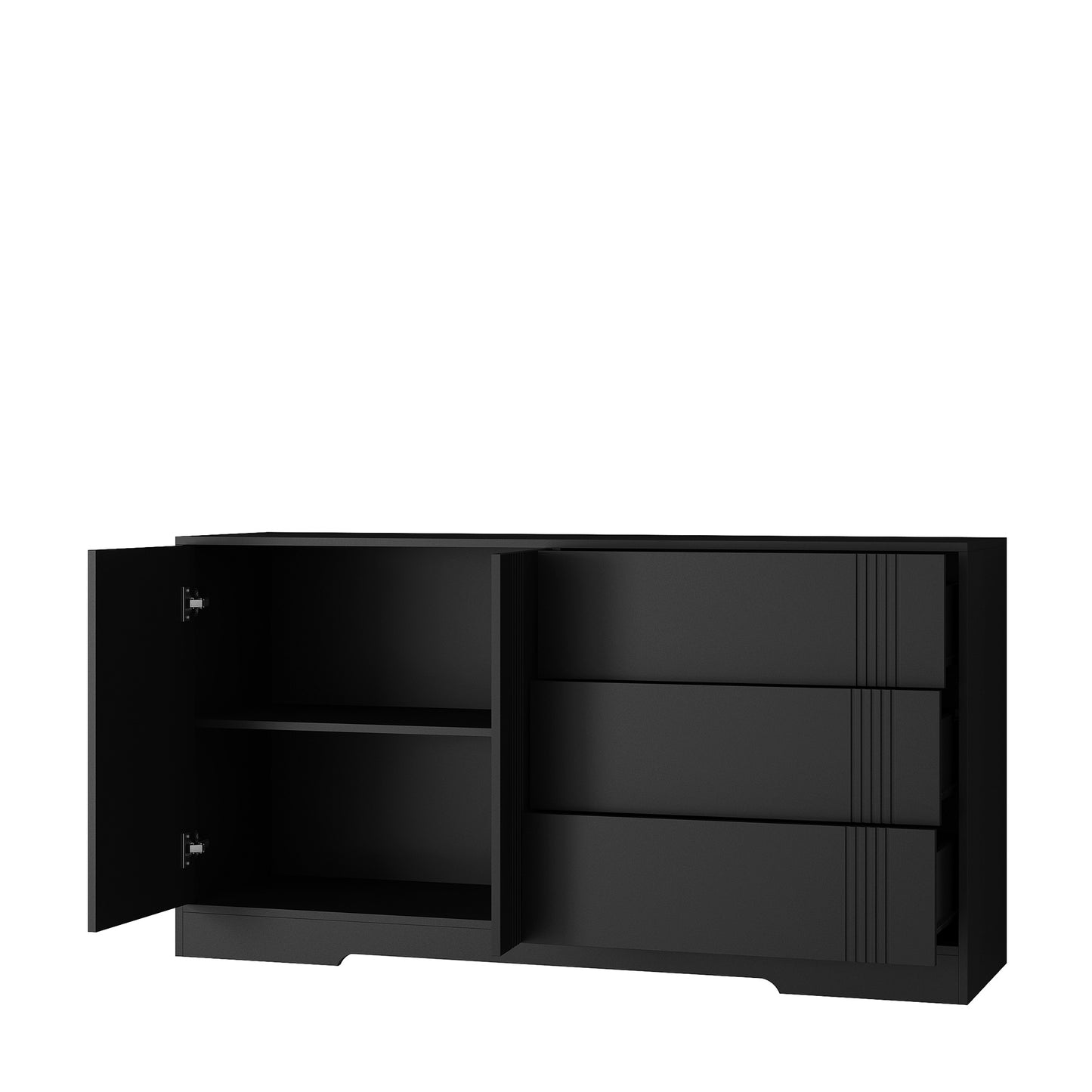 Sideboard Buffet Cabinet With Storage, Modern Kitchen Buffet Storage Cabinet With Drawer And Doors, Large Coffee Bar With Adjustable Shelves For Kitchen
