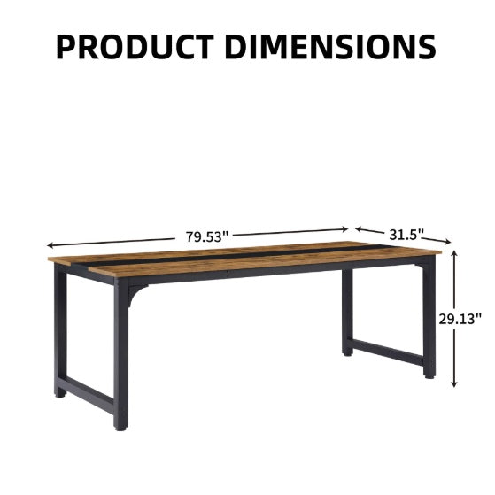Viva Meridian 79.5″ Modern Wooden Computer Desk