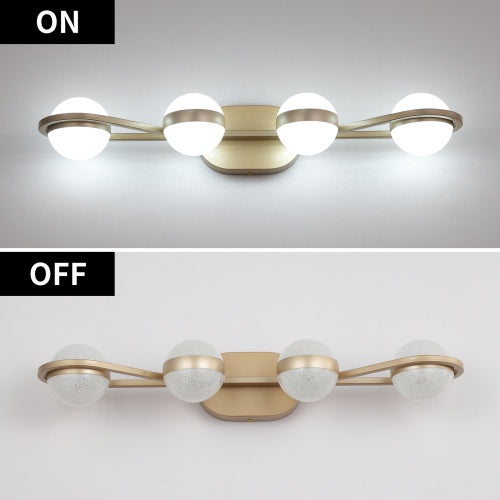 Modern Minimalist Gold Bathroom Vanity Light, 4 Bulb Acrylic Shade, Wall Mounted Decorative Lighting Fixtures For Bathroom Vanity Mirror Unavailable Platforms- Temu