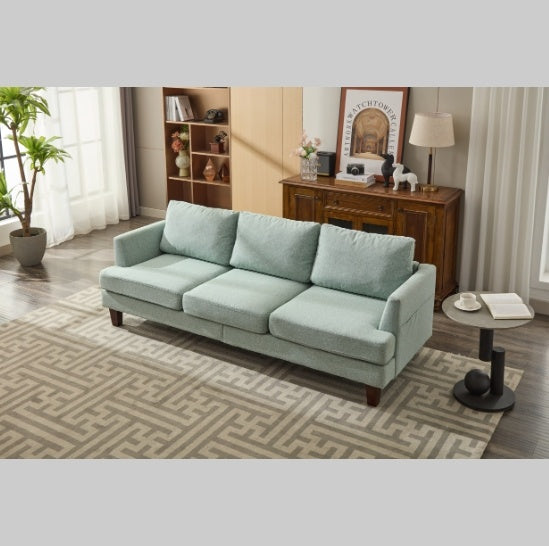 Viva Elite Verdant Light Green USB-Ready Sectional Sofa - The Future of Connected Living