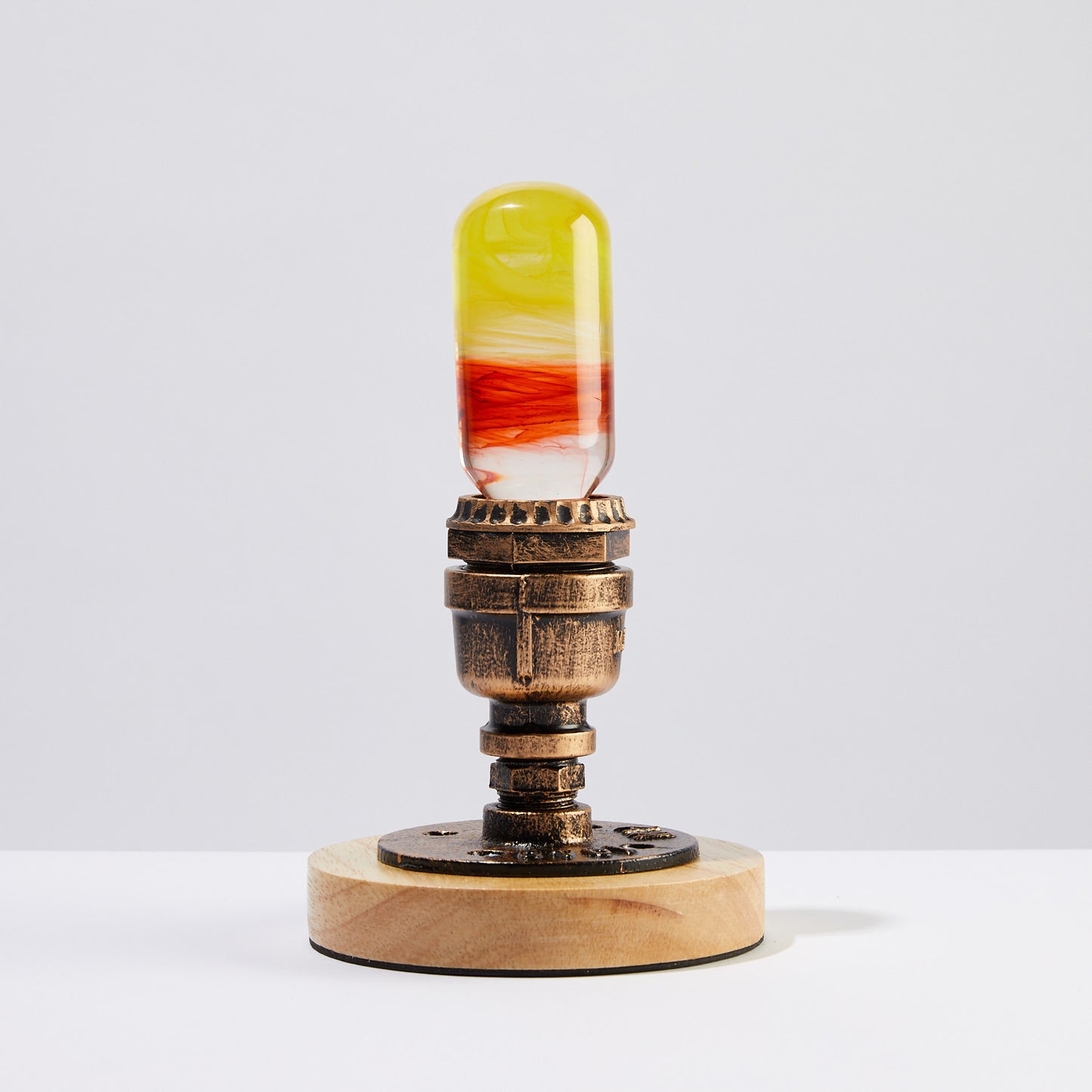 EP Light Flame LED Bulb Table Lamp – Vintage Wooden Table Lamp for a Cozy & Elegant Ambience