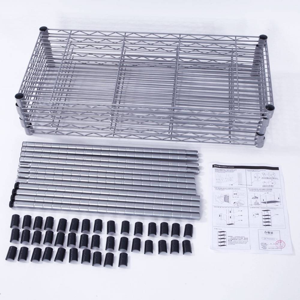 Rectangle Carbon Steel Metal Assembly 5-Shelf Storage Rack Holder Shelves