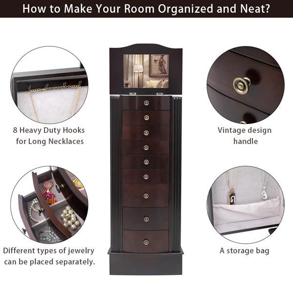 Viva Elite Grandeur Wooden Floor-Standing Jewelry Mirror Cabinet – The Future of Majestic Storage