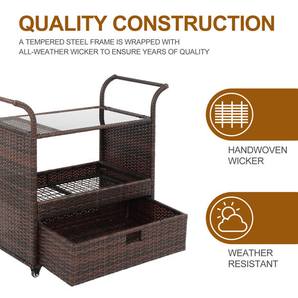 Viva Capella Rattan Serving Trolley