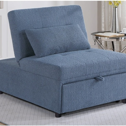 Viva Elite Nimbus Blue-Gray Sherpa Sleeper Sofa Chair - The Future of Cozy Luxury