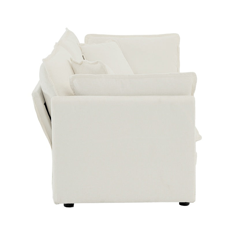 Viva Allegra Modern Fabric Double Sofa with 4 Pillows