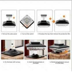 6-Pack Outdoor Solar Post Cap Lights – Cold White | Waterproof & Stylish Garden Decor