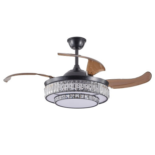 Modern LED Retractable Ceiling Fan with Light and Remote Control - Smart & Stylish Airflow Solution