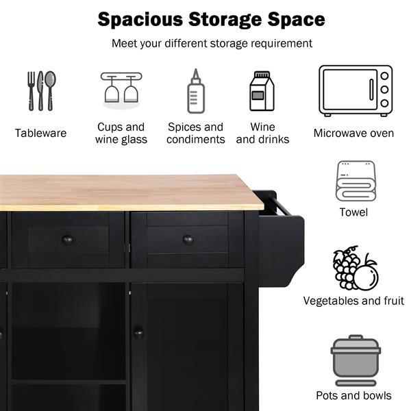 Viva Atelier Marais Flip-Top Rubberwood Kitchen Cart