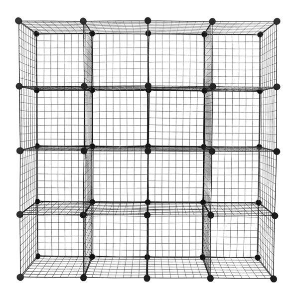 🗄️ Viva Essentials – 16-Grid Iron Mesh Material Storage Rack