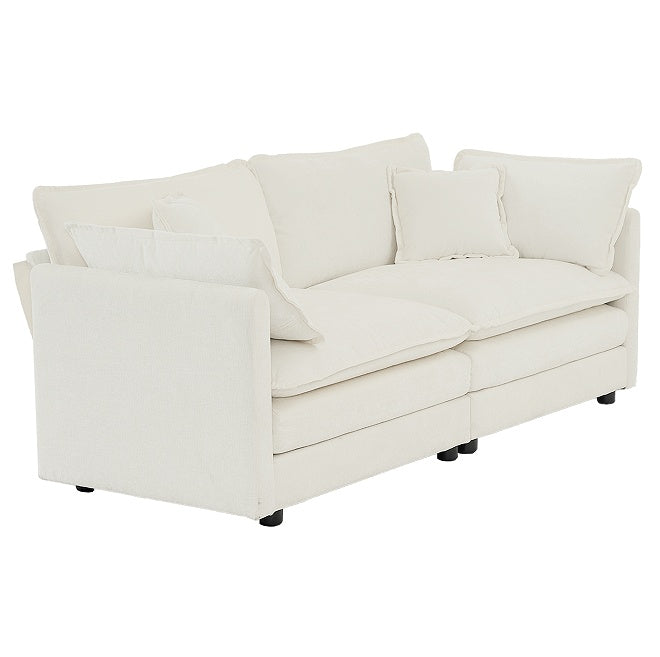 Viva Allegra Modern Fabric Double Sofa with 4 Pillows