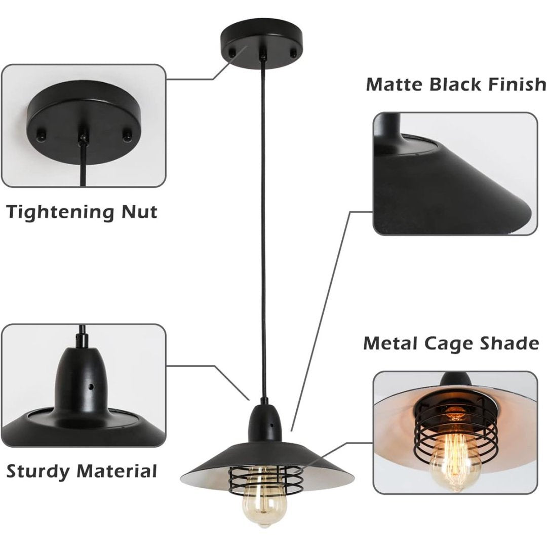 Viva Barnwood Collection: The Arden Black Farmhouse Pendant Light