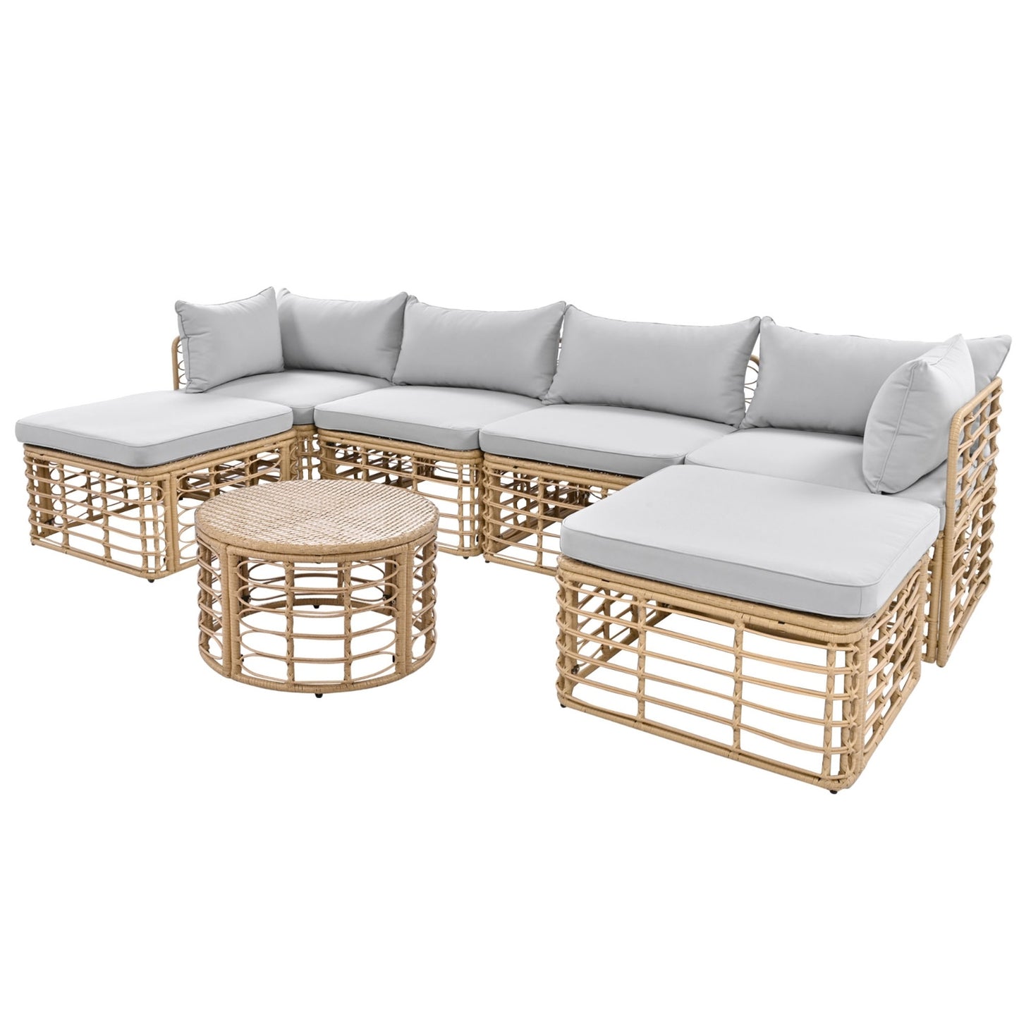 Viva Solara Collection: The Solara Reid 7-Piece Outdoor Sectional Sofa Set
