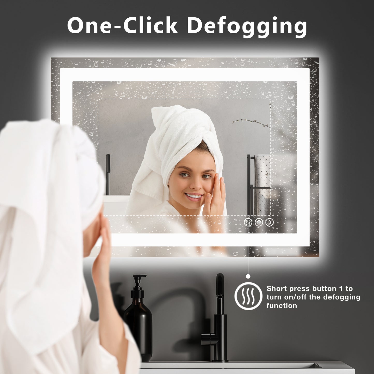 Anti-Fog LED Bathroom Mirror with Dual Light Source & Three Lighting Modes – Smart, Elegant, & Practical