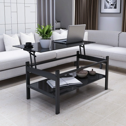 Viva Louvre Collection: The Noir Elevate Tempered Glass Coffee Table