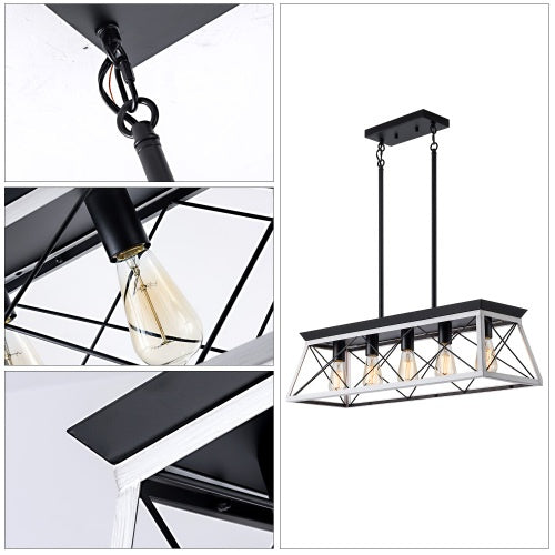 5-Light Farmhouse Chandelier – Elegant Rustic Dining Room Lighting