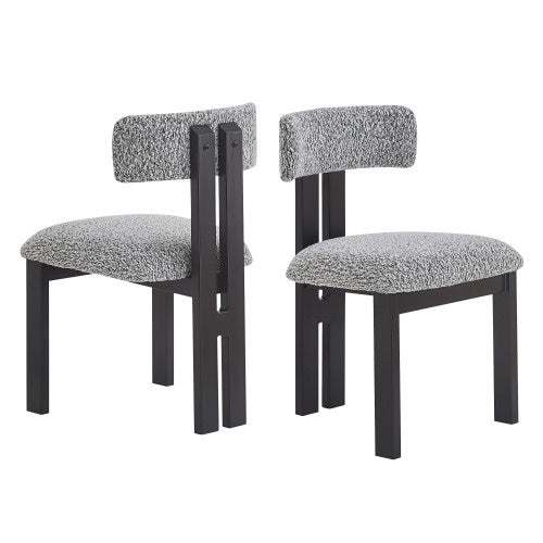 Upholstered Armless Dining Chairs With Metal Legs Set Of 2