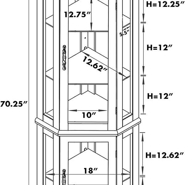 Viva Aurora Corner Curio Cabinet