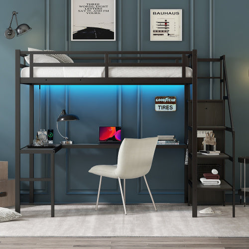 Full-Size Loft Bed with L-Shaped Desk & Wardrobe β Smart & Stylish Living Solution