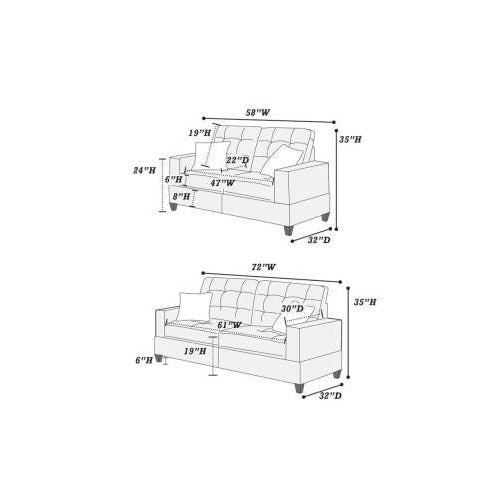 Viva Elite Urban Duo Sofa & Loveseat Set - The Future of Metropolitan Living